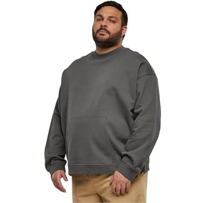 Urban Classics Sweatshirt för män, ekologisk boxy pocket crewshadow M, Mörkskugga, M Urban Classics Sweatshirt för män, ekologisk boxy pocket crewshadow M, Mörkskugga, M
