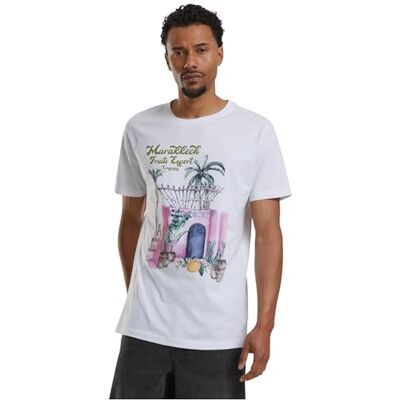 herr t-shirt marakkech Fruits Tee T-shirt med fronttryck för män, grafisk t-shirt, streetwear, Vit, M herr t-shirt marakkech Fruits Tee T-shirt med fronttryck för män, grafisk t-shirt, streetwear, Vit, M