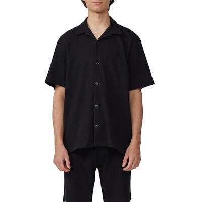 QS Resort Fit: Skjorta av våffelpiké, svart, XL QS Resort Fit: Skjorta av våffelpiké, svart, XL