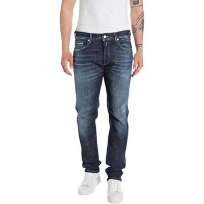 Replay Jeans Grover Straight-Fit, Mörkblå 007-6, 28W / 30L Replay Jeans Grover Straight-Fit, Mörkblå 007-6, 28W / 30L