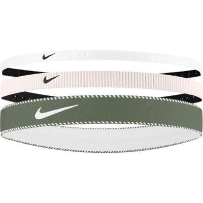 NIKE Flex Classic Mixed Width 3PK Pannband för man, Light Soft Pink/Light Army/White, One Size NIKE Flex Classic Mixed Width 3PK Pannband för man, Light Soft Pink/Light Army/White, One Size