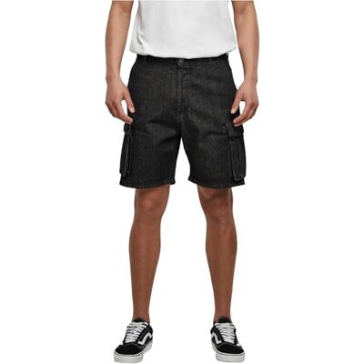Urban Classics Organic denim cargoshorts för män, svart Washed, 33 Urban Classics Organic denim cargoshorts för män, svart Washed, 33