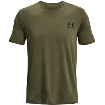 Under Armour Herr T-Shirt Ample Avec Logo Sur La Poitrine Gauche, Marine OD Green/Black, M Under Armour Herr T-Shirt Ample Avec Logo Sur La Poitrine Gauche, Marine OD Green/Black, M