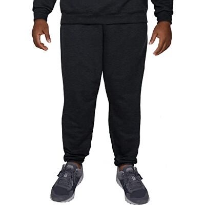 Fruit of the Loom Big & Tall Eversoft fleece elastisk botten träningsbyxor med fickor, avslappnad passform, fukttransporterande, andas, Svart ljung, XXL stor Fruit of the Loom Big & Tall Eversoft fleece elastisk botten träningsbyxor med fickor, avslappnad passform, fukttransporterande, andas, Svart ljung, XXL stor