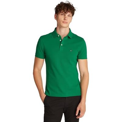 Tommy Hilfiger Herr Kortärmad 1985 Slim Fit Pikétröja, Grön (Nouveau Grön), L Tommy Hilfiger Herr Kortärmad 1985 Slim Fit Pikétröja, Grön (Nouveau Grön), L