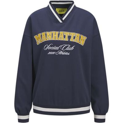 JACK & JONES Jxcallie Ls Vneck Print Crew SWT, naval academy, XS JACK & JONES Jxcallie Ls Vneck Print Crew SWT, naval academy, XS