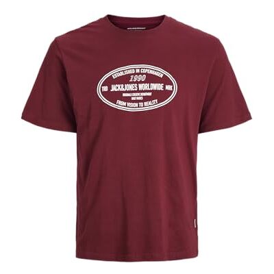 JACK & JONES Joryork främre tee Ss crew neck pls – plus size, Tibetansk röd, 4XL JACK & JONES Joryork främre tee Ss crew neck pls – plus size, Tibetansk röd, 4XL