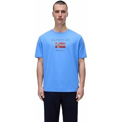 Napapijri Sese blå kortärmad T-shirt, Ultramarine B2v, L Napapijri Sese blå kortärmad T-shirt, Ultramarine B2v, L