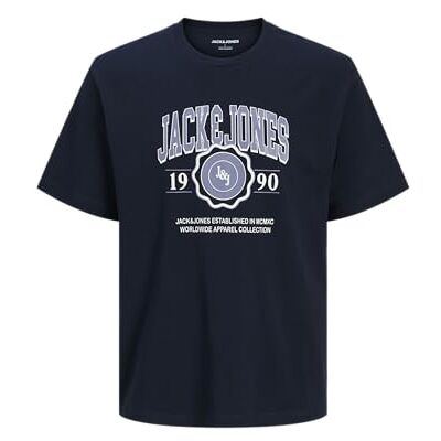 JACK & JONES Jjmako Tee Ss Crew Neck, Sky Captain, M JACK & JONES Jjmako Tee Ss Crew Neck, Sky Captain, M