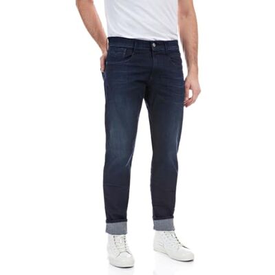Replay herr Jeans Anbass Powerstretch Denim, 0071 Mörkblå, 32W / 34L Replay herr Jeans Anbass Powerstretch Denim, 0071 Mörkblå, 32W / 34L
