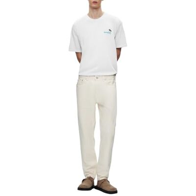 LTB Jeans herr t-shirt tillverkad av bomull i vit normal passform – storlek M, Vit, M LTB Jeans herr t-shirt tillverkad av bomull i vit normal passform – storlek M, Vit, M