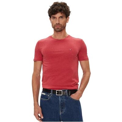 Tommy Jeans herr TJM XSLIM Jaspe HTR TEE EXT DM0DM20363 S/S t-shirt, röd (safirröd HTR), XS, Röd (safirröd Htr), XS Tommy Jeans herr TJM XSLIM Jaspe HTR TEE EXT DM0DM20363 S/S t-shirt, röd (safirröd HTR), XS, Röd (safirröd Htr), XS