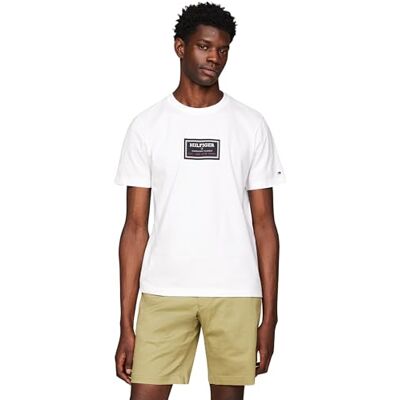 Tommy Hilfiger Män Etikett Hd Tryck Tee S/S T-shirts, Vit, XS, Vitt, XS Tommy Hilfiger Män Etikett Hd Tryck Tee S/S T-shirts, Vit, XS, Vitt, XS