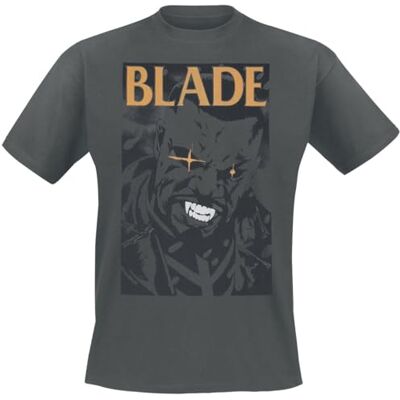 Marvel Blade Stare T-shirt för män, Träkol, L Marvel Blade Stare T-shirt för män, Träkol, L