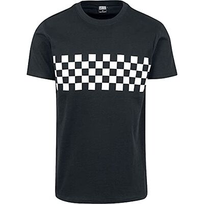 Urban Classics herr t-shirt Check panel Tee, Black (Black/White 00826), M Urban Classics herr t-shirt Check panel Tee, Black (Black/White 00826), M