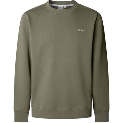Pepe Jeans herr MACBETH liten logotyp enkel crew-tröja, grön (militär grön), XS, Grön (militärgrön), XS Pepe Jeans herr MACBETH liten logotyp enkel crew-tröja, grön (militär grön), XS, Grön (militärgrön), XS