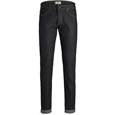 JACK & JONES Smala jeans för män, Blå denim, 28W X 32L JACK & JONES Smala jeans för män, Blå denim, 28W X 32L