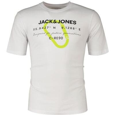 JACK & JONES JACK&JONES JCOTEXT Bomull Tee SS Crew Neck FST, Vit, M JACK & JONES JACK&JONES JCOTEXT Bomull Tee SS Crew Neck FST, Vit, M