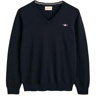 GANT Klassisk bomull V-ringad tröja för män, Kväll, 3XL GANT Klassisk bomull V-ringad tröja för män, Kväll, 3XL