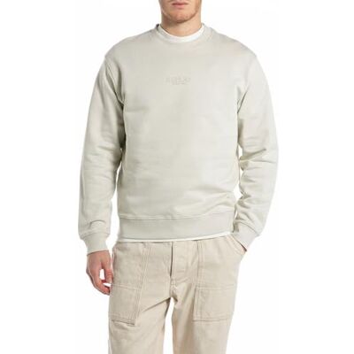 Replay Sweatshirt för män, normal passform, Cloud 985 (beige), S, 985 moln, S Replay Sweatshirt för män, normal passform, Cloud 985 (beige), S, 985 moln, S