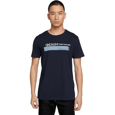 TOM TAILOR Denim Herr T-shirt med logotyp 1030693, 10668 Sky Captain Blue, XL TOM TAILOR Denim Herr T-shirt med logotyp 1030693, 10668 Sky Captain Blue, XL