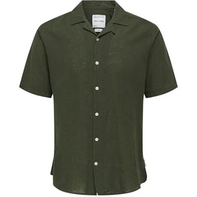 Only & Sons Onscaiden Life Ss Solid Resort Linennoos, kambaba, XS Only & Sons Onscaiden Life Ss Solid Resort Linennoos, kambaba, XS