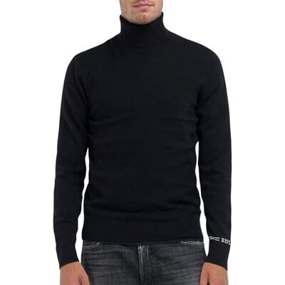 Replay Polotröja för män, normal passform, 098 svart, XXL Replay Polotröja för män, normal passform, 098 svart, XXL