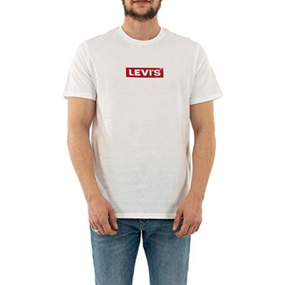 Levi's T-shirt för män, Vit (Boxtab Ss T2 White 000), S Levi's T-shirt för män, Vit (Boxtab Ss T2 White 000), S