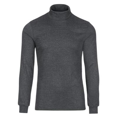 Trigema Långärmad skid- och sportpolotröja för män, Grå (antracitmelange), XXL Trigema Långärmad skid- och sportpolotröja för män, Grå (antracitmelange), XXL