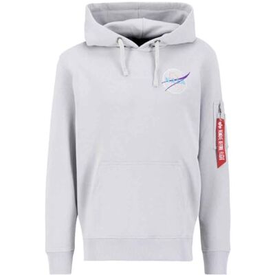 Alpha Industries Huvtröja för män, mörk sida, pastellgrå, Pastel Grey, M Alpha Industries Huvtröja för män, mörk sida, pastellgrå, Pastel Grey, M