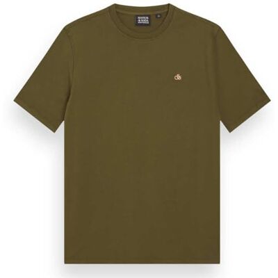 Scotch & Soda Garment Dye Logo Crew T-shirt, Algae 6895, S Scotch & Soda Garment Dye Logo Crew T-shirt, Algae 6895, S