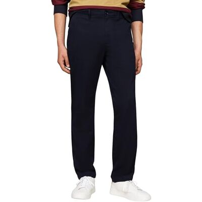 Tommy Hilfiger herr Denton Satin rak passform chinos, BLÅ, 34W x 36L Tommy Hilfiger herr Denton Satin rak passform chinos, BLÅ, 34W x 36L