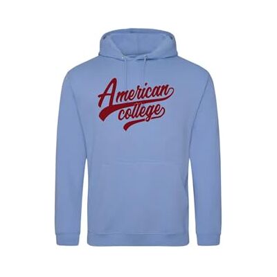 AMERICAN COLLEGE USA Tröja tröja med tryck varma kläder blandade män och kvinnor casual modell ACSCW1 himmelsblå S, turkos, S AMERICAN COLLEGE USA Tröja tröja med tryck varma kläder blandade män och kvinnor casual modell ACSCW1 himmelsblå S, turkos, S