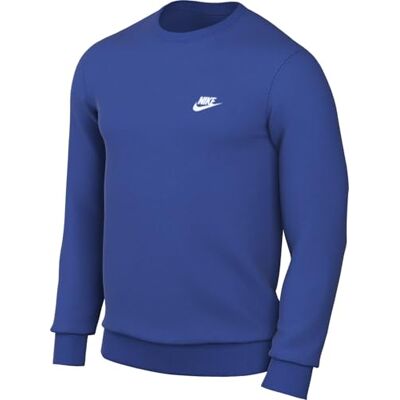 NIKE BV2662-480 Sportkläder Club Fleece Sweatshirt Herr Spel Royal/Vit Storlek L, Spel kungsblå/vit, L NIKE BV2662-480 Sportkläder Club Fleece Sweatshirt Herr Spel Royal/Vit Storlek L, Spel kungsblå/vit, L
