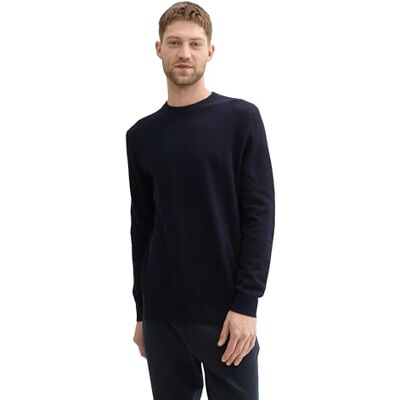 TOM TAILOR herrtröja, 13160 Stickad marinblå smälter, M TOM TAILOR herrtröja, 13160 Stickad marinblå smälter, M