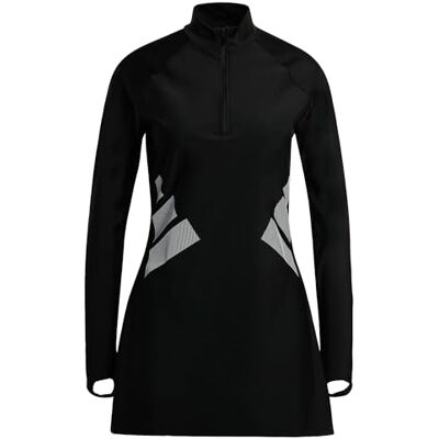 adidas Kobiety BIG BARS LONG SLEEVE SWIM TOP, black/white, 10 adidas Kobiety BIG BARS LONG SLEEVE SWIM TOP, black/white, 10