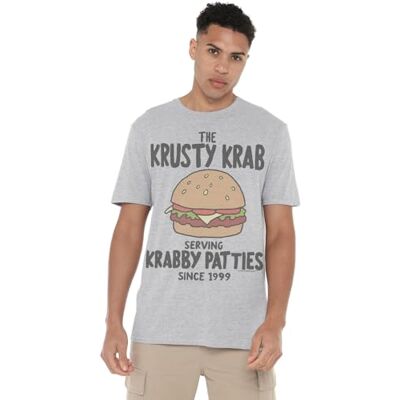 SPONGEBOB SQUAREPANTS Svampbob Krabby Patties Unisex Vuxen T-shirt, Atletisk Heather, X-Large, Atletisk Heather, XL SPONGEBOB SQUAREPANTS Svampbob Krabby Patties Unisex Vuxen T-shirt, Atletisk Heather, X-Large, Atletisk Heather, XL