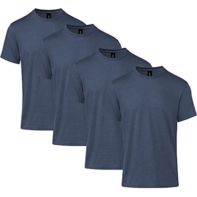 Gildan T-shirt för män (paket med 4), Marinblå mist, M Gildan T-shirt för män (paket med 4), Marinblå mist, M