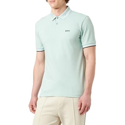 Boss Polo för män, Turquoise/Aqua 448, L Boss Polo för män, Turquoise/Aqua 448, L