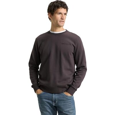 TOM TAILOR Sweatshirt för män, 10899 Tarmacgrå, XXL TOM TAILOR Sweatshirt för män, 10899 Tarmacgrå, XXL