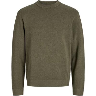 JACK & JONES Jprccmilano stitch stickad crew neck Sn, Sten grå, L JACK & JONES Jprccmilano stitch stickad crew neck Sn, Sten grå, L