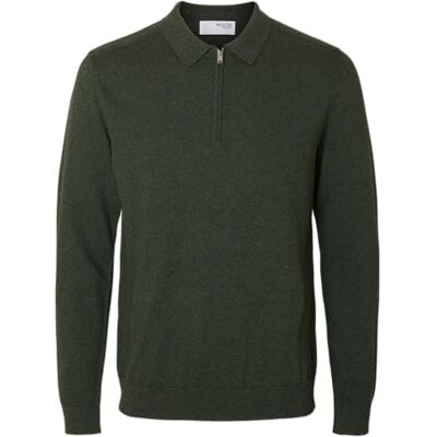 SELECTED FEMME Slhberg Ls halv zip polo Noos, Skogsnatt, L SELECTED FEMME Slhberg Ls halv zip polo Noos, Skogsnatt, L