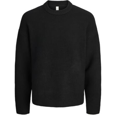 JACK & JONES Jcoblanks Knit Ls Crew Neck, svart, M JACK & JONES Jcoblanks Knit Ls Crew Neck, svart, M