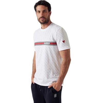 GUESS Herr Eco Jamey Quatro G Tee T-shirt, 4g AOP ren vit, L, 4 g Aop ren vit, L GUESS Herr Eco Jamey Quatro G Tee T-shirt, 4g AOP ren vit, L, 4 g Aop ren vit, L