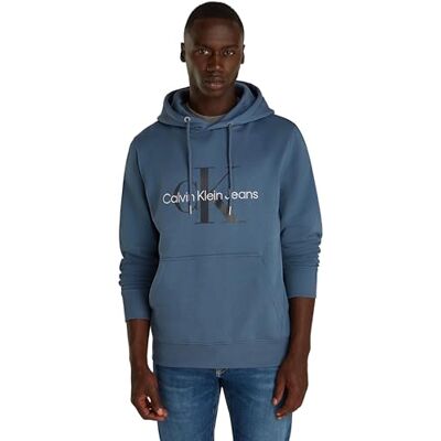 Calvin jeans herr SEASONAL MONOLOGO REGULAR HOODIE J30J320805, pullover huvtröja, blå, XXS, Blå (Blå kust), XXS Calvin jeans herr SEASONAL MONOLOGO REGULAR HOODIE J30J320805, pullover huvtröja, blå, XXS, Blå (Blå kust), XXS