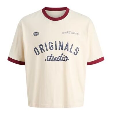 JACK & JONES Jorcambridge brottare främre tee Ss Cn, Antik vit, L JACK & JONES Jorcambridge brottare främre tee Ss Cn, Antik vit, L