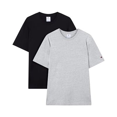 Champion Legacy för män – ikoner 2-pack rund hals t-shirt, grå (EM021), L, Grå (Em021), L Champion Legacy för män – ikoner 2-pack rund hals t-shirt, grå (EM021), L, Grå (Em021), L