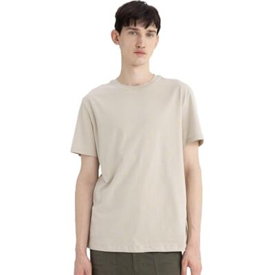 DeFacto Basic T-shirt för män – klassisk t-shirt för män, sten, XXL DeFacto Basic T-shirt för män – klassisk t-shirt för män, sten, XXL