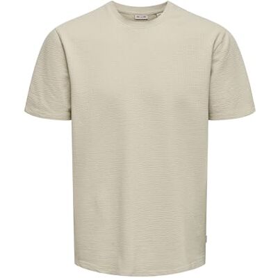 Only & Sons Onskian Life Reg Seersucker Ss Tee, Silverfoder, XS Only & Sons Onskian Life Reg Seersucker Ss Tee, Silverfoder, XS