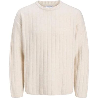 JACK & JONES Jjebradley Carter Knit Crew Neck Sn, Moonbeam, S JACK & JONES Jjebradley Carter Knit Crew Neck Sn, Moonbeam, S